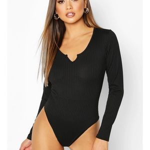 Notch Front Neck Body Suit